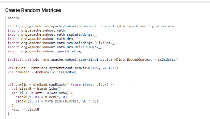terp setup and create random matrices